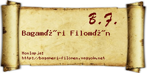 Bagaméri Filomén névjegykártya